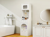 70.87" H Tall Bathroom Storage Cabinet with 1 Doors and 2 Drawer, Narrow Storage Unit, Floor Cabinet W331P298183