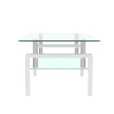 White Coffee Table, Clear Coffee Table, Modern Side Center Tables for Living Room, Living Room 12684075