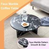 Versatile MDF Black Round Coffee Table for Various Interior Styles, Exhibiting Modern Minimalism and W3226P278920