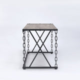 Rustic Oak and Antique Black Rectangular Desk B062P189119