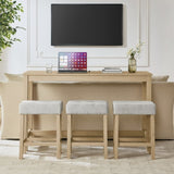 59 Inch Bar, Dining, Sofa with Power Outlet, 3 Upholstered Stools, 4 Piece Bar 15585597