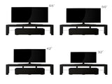 Modern Black TV Stand, 20 Colors LED TV Stand w/Remote Control Lights W33131067