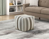 Modern Square Pouf Multi-Color Jacquard Fabric Upholstered Ottoman, Non-Slip Floor Pouf, Bean Bag B011P251656