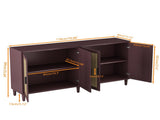 70" Rattan Buffet Cabinet with Storage, 4-Door Sideboard Buffet Cabinet with Adjustable Shelves for W757P279743