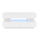 U-Can Lift-Top Coffee Table with 2 Drawers, Modern Coffee Table with Adequate Hidden Compartment, N724P290058K