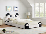 Twin Size Cute Panda-Shaped Kids Bed with Safety Soft Padded Edges, Solid Wood Toddler Bed Frame for W1413P384935