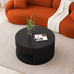 ZUN 31.5'' Round Coffee Table,Modern Center Table with Storage,Vertical Stripe Design Coffee Table for W757P206007