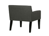 Set of 2 Charcoal Grey Fabric Upholstered Dining Arm Chairs, Grey B016P227286