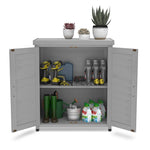 ZUN Potting Bench with Storage Cabinet and Metal Table Top for Outdoor Patio,Outdoor Work Station Table W1390P189986