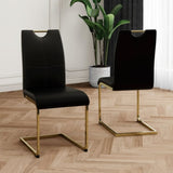 Modern Dining Chairs with Faux Leather Padded Seat Dining Living Room Chairs Upholstered Chair with W210127291