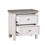 White and Gray Finish 1pc Bedroom Nightstand of 2 Drawers Classic Design Wooden Furniture B011P245007