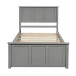 ZUN Platform Storage Bed, 2 drawers with wheels, Twin Size Frame, Gray 73106835