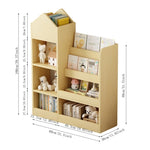 ZUN Wood Kids Wooden Bookshelf Toy Storage Organizer with Bookcase, Kid's Bin Storage Unit with 6 96058687