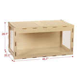 ZUN Wooden Hamster Cage Small Animals House, Acrylic Hutch for Dwarf Hamster, Guinea Pig, Chinchilla, W2181P151889