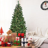 Artificial 6ft Green RGB-lit Christmas Tree with 751PVC Mixed Branch Tips,Hinged Premium & Foldable 02711528