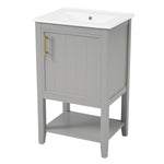 ZUN 20" Bathroom Vanity with Sink, Bathroom Cabinet with Soft Closing Door, Storage Rack and Open Shelf, WF308492AAE