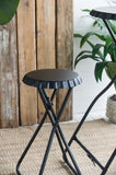 57.5x23.6x39.8" Black Stowable Side Table and Two Seats W2078P282277