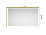 60 x 48 Inch LED Bathroom Mirror with Aluminum Frame, Wall Mounted Vanity Mirror, Anti-Fog, Memory, W2287P279113