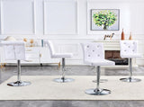A set of 2 white vintage crocodile lift chairs, featuring crystal clasp design and synthetic W3875P371068