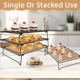 3-Tier Stackable Wire Cooling Rack Set Non-stick, ideal for cooling cookies, pizza, cakes, baking 25443818