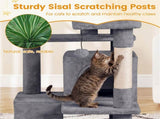 52" Tall Cat Tree Tower with Perches & Condos, Multi-Cat Playground with Scratching Posts 81736310