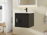 16" Floating Bathroom Vanity, Wall Mounted Plywood Cabinet with Ceramic Sink & Soft-Close Doors for B2775P510784