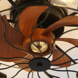 Industrial Style 20 Inch Ceiling Fan With Matte Black 6 Speed Wind E26 Remote Control Reversible DC W882P146308