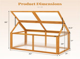 Orange Portable Garden Hot House, Sturdy Wooden Greenhouse for Vegetables Fruits Flowers 07427865