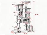 79 Inch Cat Tree Tower Dark Gray Dual Baseboard 68266182