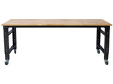 Workbench - 60" Wide Rolling Workbenches for Garage - Adjustable Height, Workshop Tool Bench, Metal W465P191442