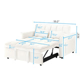 55.1-inch 3-in-1 convertible sofa bed, modern velvet double sofa Futon sofa bed with adjustable W2564P206921