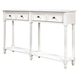 Console Table Sofa Table Easy Assembly with Two Storage Drawers and Bottom Shelf for Living Room, 85312025