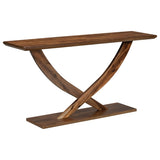 ZUN Mirod 57'' Modern Rustic Console Table with Cross-Leg Design,Sturdy Construction and Ample Surface N760P214643D