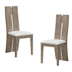 ZUN Dining Chair Set of 2 MDF, sponge .PU Leather Upholstered Cushion Seat Wooden Back Side Chairs Wood W876126496