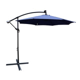 10 ft Outdoor Patio Umbrella Solar Powered LED Lighted Sun Shade Market Waterproof 8 Ribs Umbrella W65690319