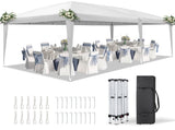 10'x20' Instant Pop Up Canopy Tent White, No Sidewalls Design, 28/22mm Powder Coated Steel Frame, 94300314