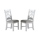 ZUN Set of 2 Upholstered Dining Chairs in White Finish B016P222656