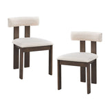 Wooden Dining Chairs Set of 2, Modern Boucle Upholstered Side Chairs,Mid Century Modern W2582P188305