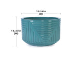Ceramic Flowerpot, Modern Planter for Patio, Garden, Windowsill - Cyan W3273P326368