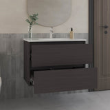 Bathroom Cabinet Opalo, with Two Shelves and Open Storage, Black B200P313690