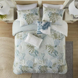 6 Piece Oversized Cotton Comforter Set with Throw Pillow B035128768