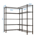 ZUN 58''W Adjustable Storage Shelves 1500LBS NSF Wire Shelving Unit 5 Tier Metal Shelving for Storage 64147316