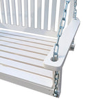 ZUN Front Porch Swing with Armrests, Wood Bench Swing with Hanging Chains,for Outdoor Patio ,Garden 27401384