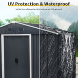 8ft x 4ft Outdoor Metal Storage Shed with Sliding Door and foundation for Backyard, Patio, Lawn W540P185251