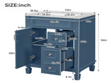 24" Bathroom Vanity with Ceramic Sink, Small Bathroom Sink Cabinet, Modern Cabinet with 2 Drawers N710P318989C