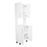 Linden 76,8" Tall Two Double Door Cabinet Kitchen Pantry with Hutch and Five Shelves, Microwave B070P264145