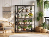 5-Tier Half-Moon Geometric Bookshelf Industrial Open Bookcase with Anti-Tipping Device 56997935