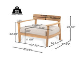 Mallorca Acacia Wood Club Chair With Seat Cushion, Set of 1 N775P263954T
