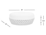 Willow 25" Round Upholstered Woven Patio Ottoman, Golden Brown Wicker Frame, Wheat Beige B2719P305701
