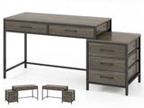 5 Drawer Computer Desk Reversible Drawers & Printer Shelf, Industrial Home Office Writing Desk 65858201
